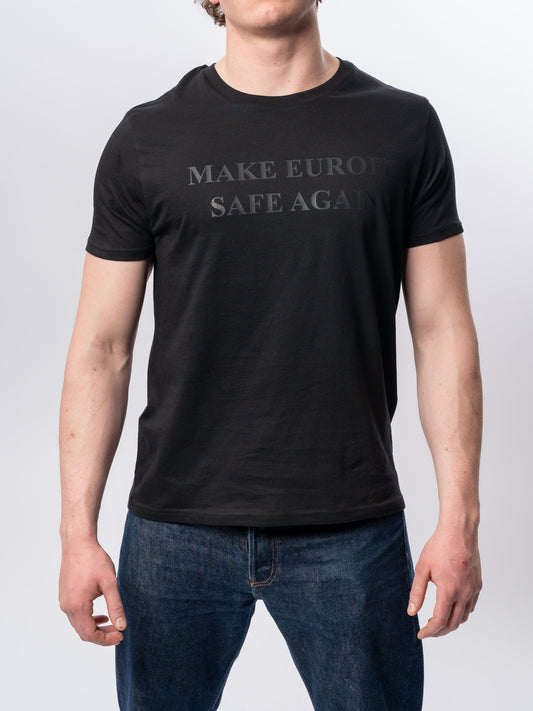 Make Europe Safe Again, black on black, t-shirt
